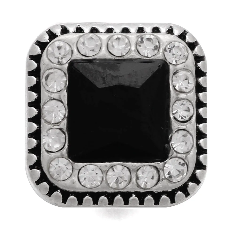 6 шт./лот ювелирные изделия квадратные кнопки со стразами подходят для 18 мм