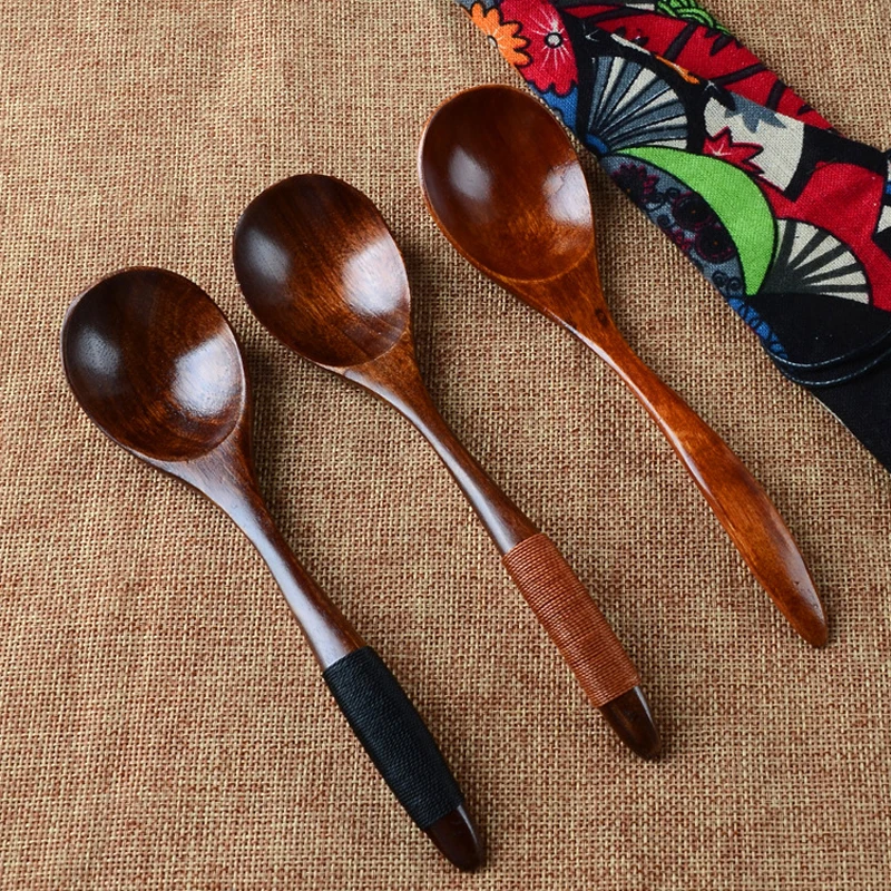 Креативная японская деревянная ложка Бамбуковая кухонная утварь для