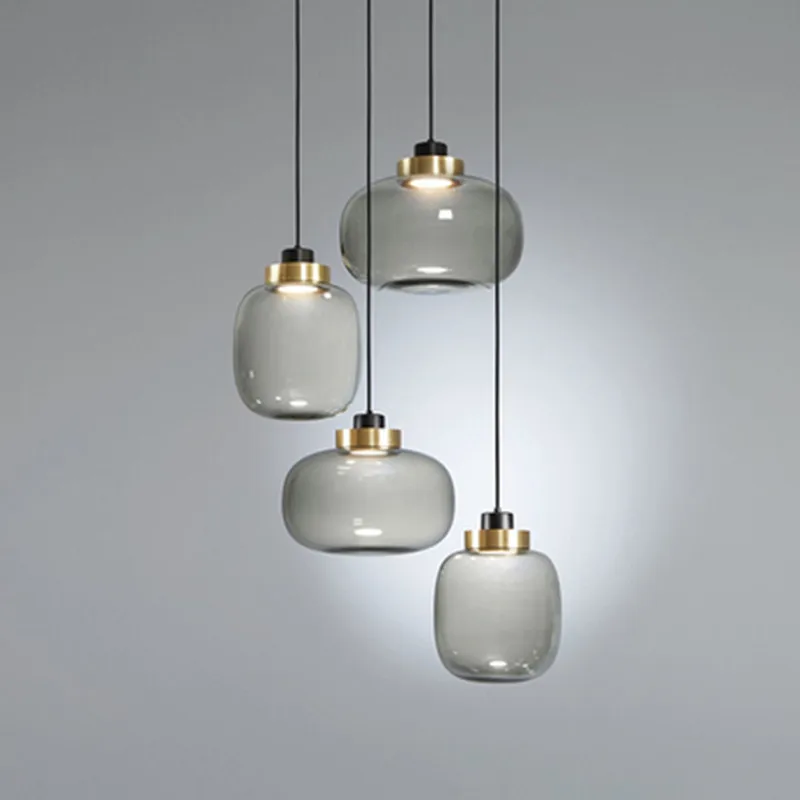 Подвесная лампа для столовой нордический Лофт промышленный дымчатый серый