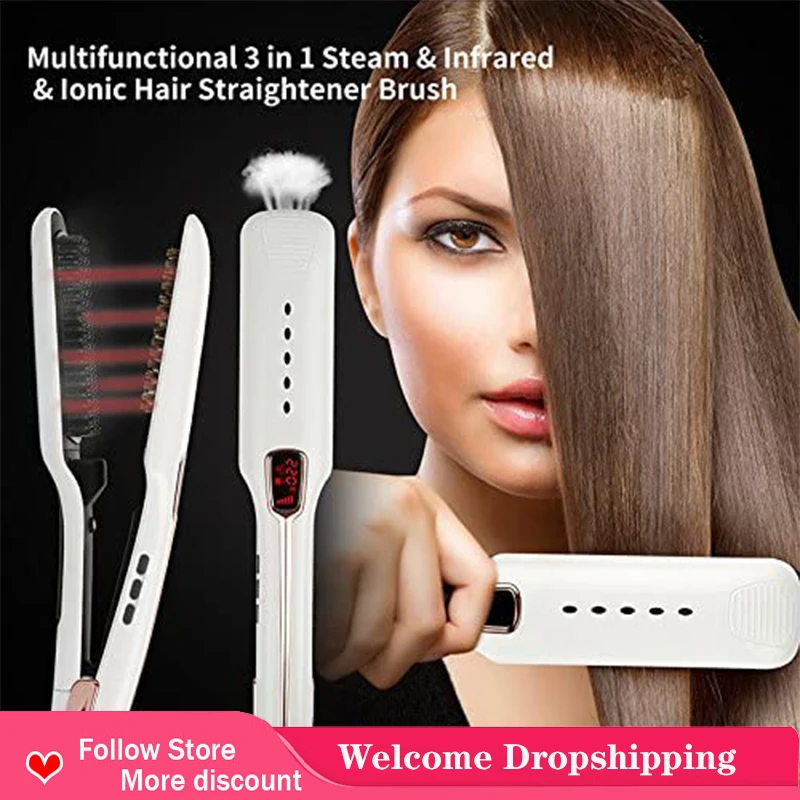 

Hair Straightener And Curler Professional Ceramic Flat Iron 2 In 1 Electic Tourmaline Ceramic For Salon Straightening