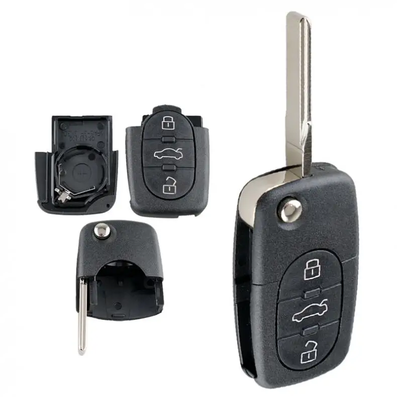 Чехол для автомобильного ключа с 3 кнопками Сменный откидной крышкой лезвием HAA