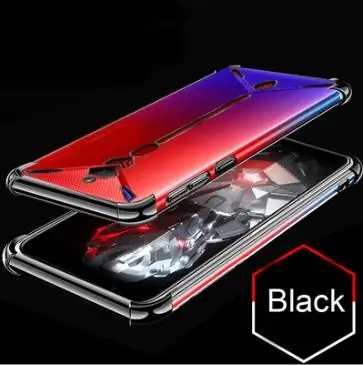 Черный Красный цвет для zte Nubia red Magic 3S NX629J Чехол подушки безопасности буфера полная защита чехол для Red Magic 3S ТПУ противоударный задняя крышка - Цвет: Черный