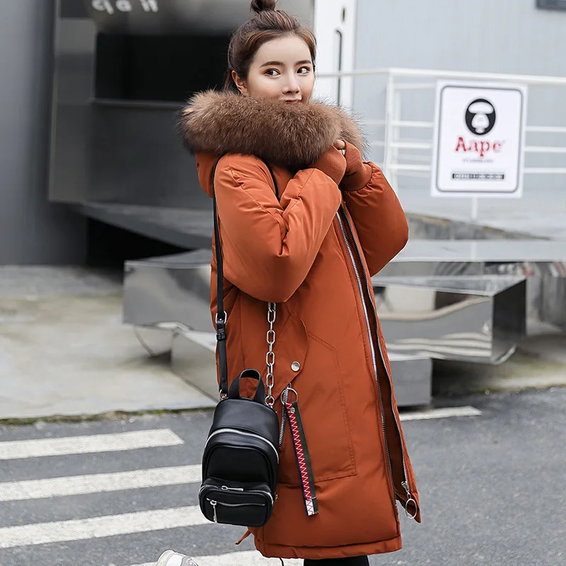 ZQLZ Winter Jacket Women 2022 New Oversized Embroidery Casual Hooded Warm Cotton Padde Coat Female Loose Black Long Parka Mujer