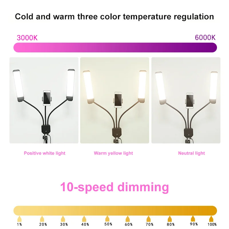 Многофункциональная Портативная фотостудия для макияжа селфи светодиодная