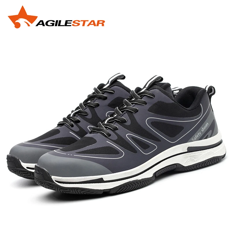 Safety Work Shoes Gifts For Men Anti Smashing Steel toe Puncture Proof Slip Breathable Light Sport Style Resistant Sneakers | Обувь
