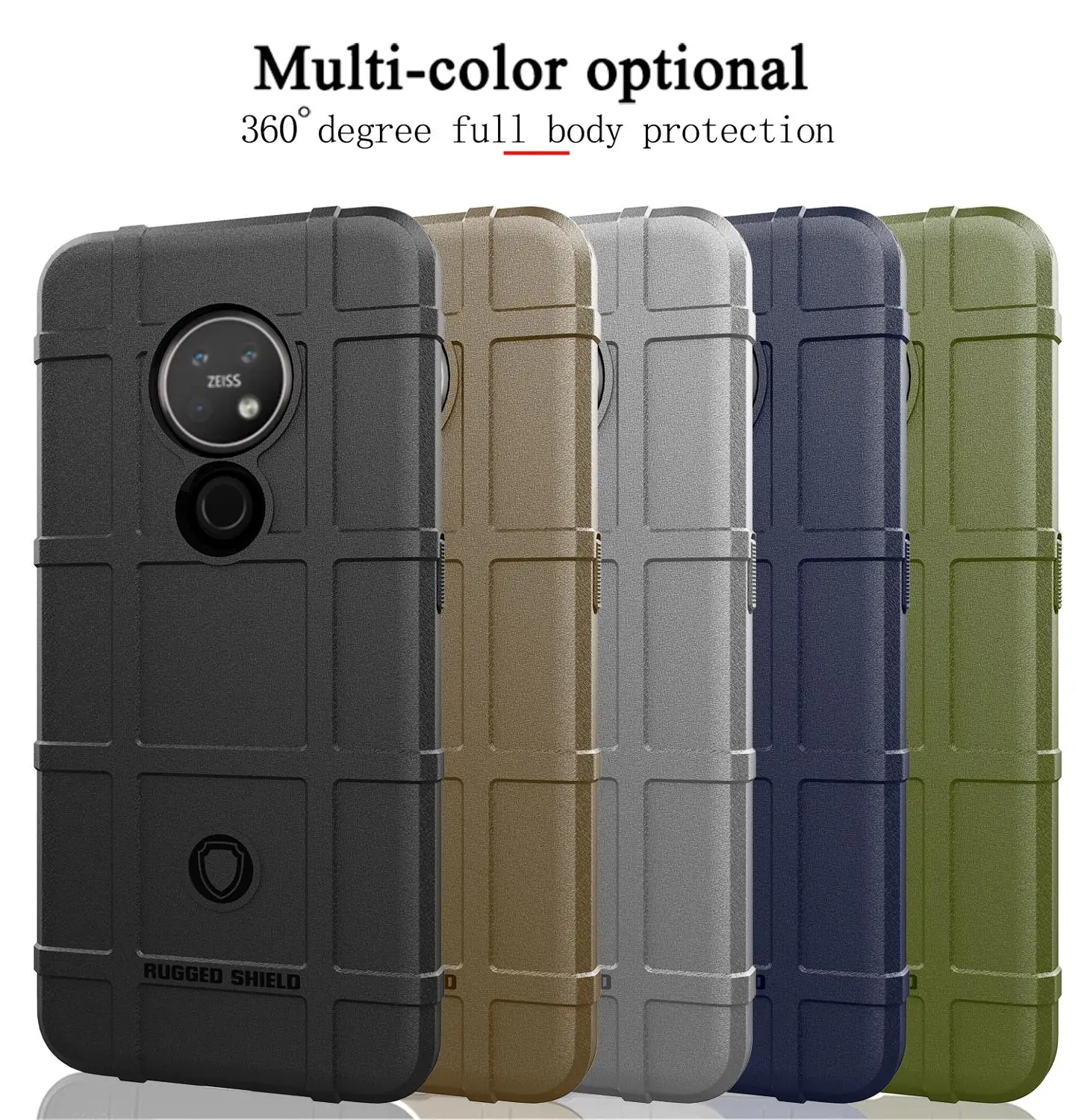 

Soft Silicone Rugged Shield Case Armor Hybrid Matte Cover Anti Knock Shell For Nokia 6.2 / 7.2 / 2.3 / 5.3 / 3A 3C 2.2 / 3.2 3V