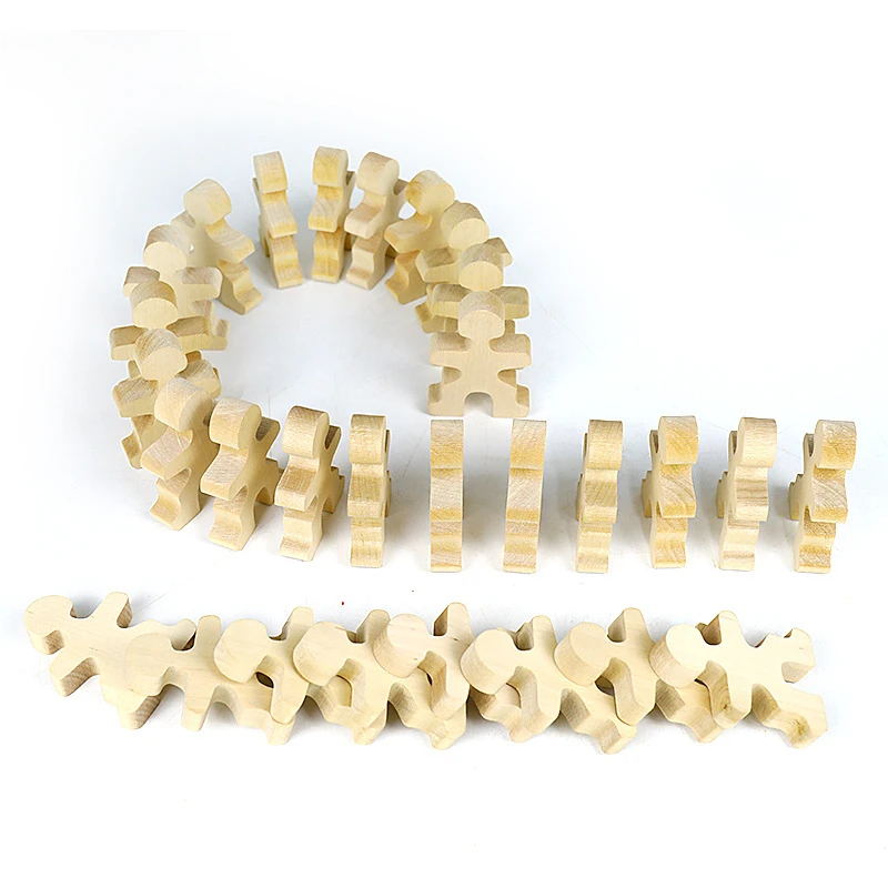 Деревянные человечки игрушки для укладки натуральные деревянные блоки баланса