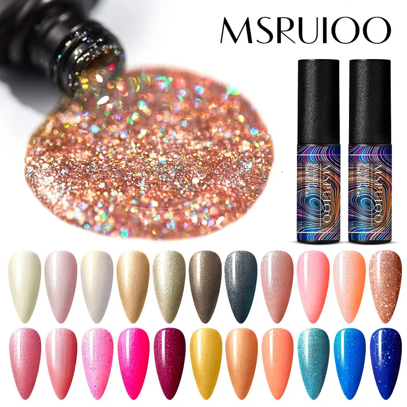 1 бутылка 5 мл Гель лак MSRUIOO для ногтей Золотой Розовый Фиолетовый Красочные