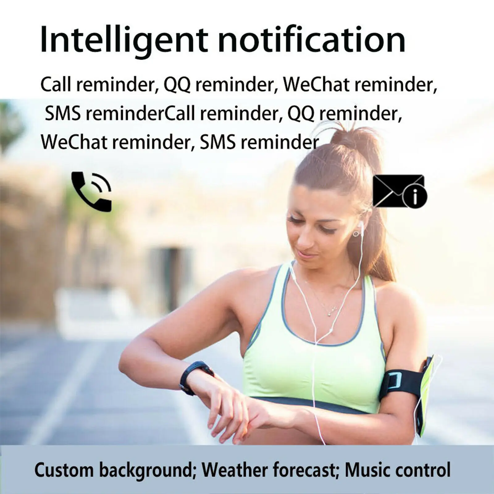 Sport Smart Bracelet Fitness Tracker Color Screen with Health Monitoring Music Remote Control Pedometer Watch for Men Women Kids |