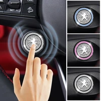 car one key engine start stop button cover ignition push switch crystal ring decorative for peugeot 107 108 206 207 301 3008 307