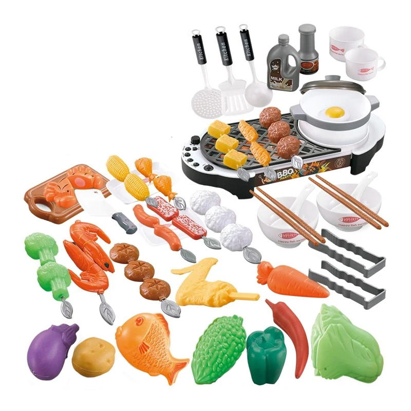 

Simulation BBQ Toys Suits Kids Kitchen Pretend Playset Barbecue Grill Cooking Play Toy Chef Role Play for Toddlers Gifts