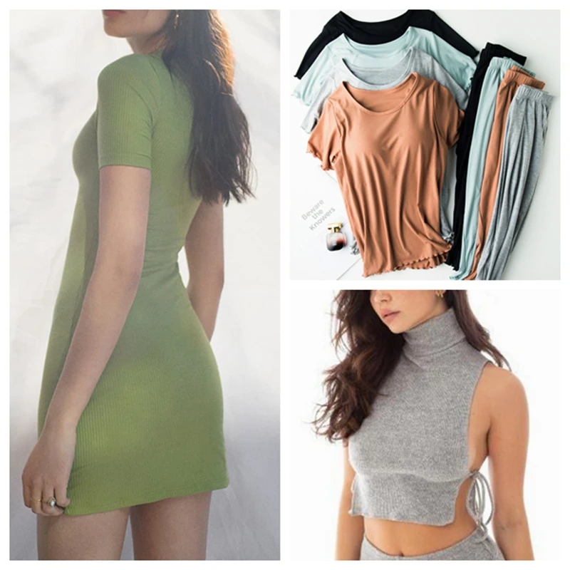 Трикотажная ткань в рубчик хлопковая лайкра трикотажная стрейч для шитья летняя