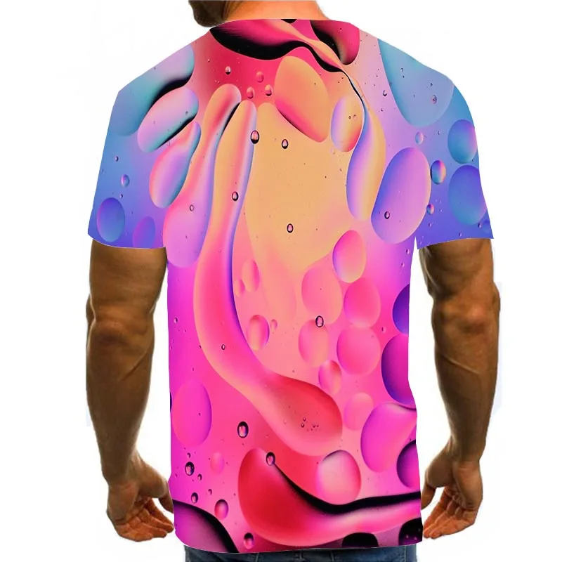 

Men Graphic T Shirts 3D Print Shirt Round Neck Summer Short Sleeve Daily Tops Rainbow Tees