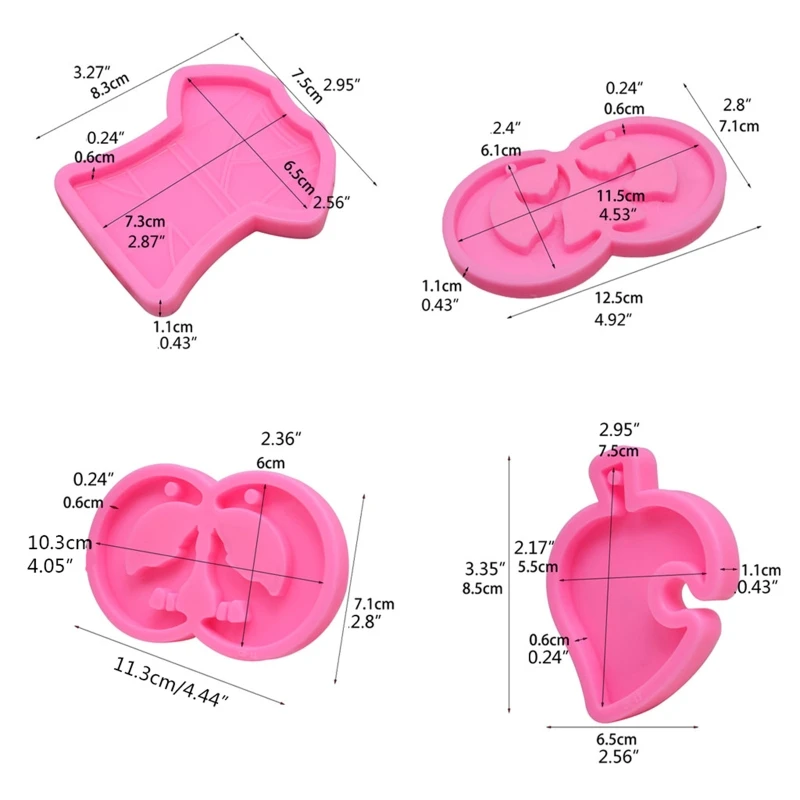 

69HB Подвеска для брелока силиконовая форма гребень в форме сердца бутылка футболка силиконовые формы инструменты для рукоделия