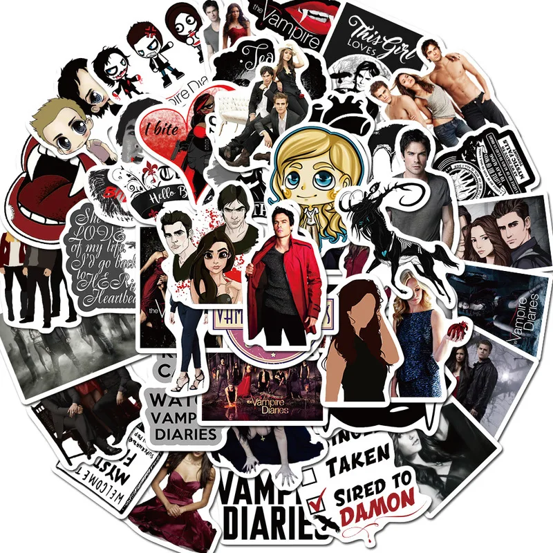 

10/50pcs American Fantasy TV Series The Vampire Diaries Stickers for DIY Toy Luggage Laptop Skateboard Scrapbook Mobile Phone