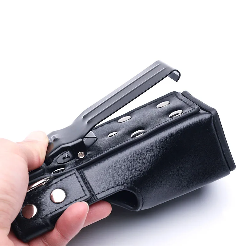 OPPXUN For Motorola Radio GP328 Leather Carrying Case Bag Holder With Belt Strap GP340 GP360 GP380 Walkie Talkie