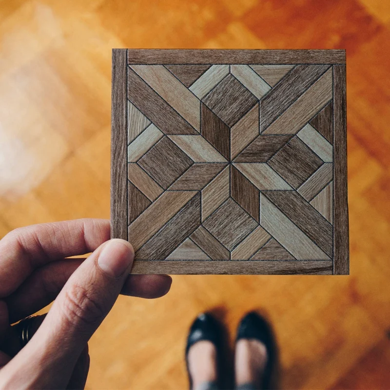 JEYL 20Pcs Wood Grain Pattern Tile Sticker Self Adhesive Tiles Art Diagonal 3D Floor For Bathroom Kitchen Decor | Дом и сад