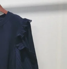 

2020 Autumn and Winter New Style Puff Sleeve Chiffon Round Neck Simple Top