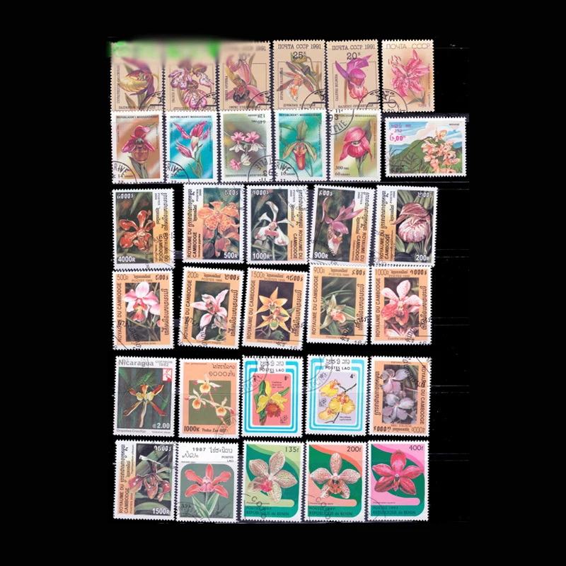 50 шт./лот Орхидея цветок тема печати мир оригинальный почтовый штамп с почтовой