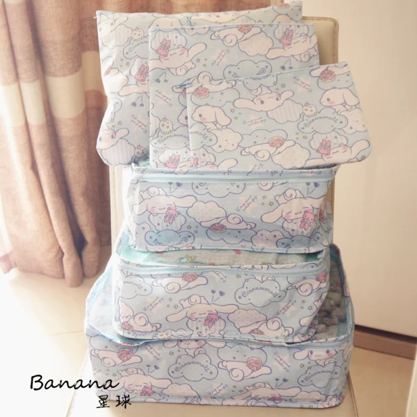 6 шт. мультяшная hello kitty My Melody Cinnamoroll pompomprin маленькая двойная звезда Anpanman косметичка для мытья, сумка для хранения, багажная сумка - Цвет: Cinnamoroll