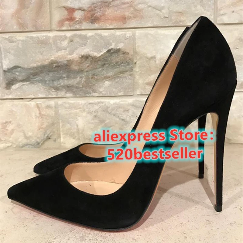 

Free Shipping Women office Lady sexy girls Black Suede Leather shallow Poined Toes high heels shoes pumps 12cm 10cm 8cm