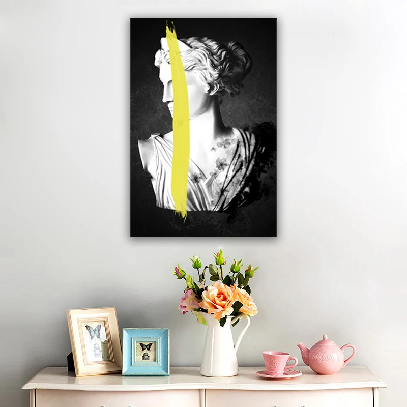 

Black White Sculpture of Artemis Goddess Canvas Art Posters and Prints Ancient Greek Paintings Nordic Art Picture for Home Decor