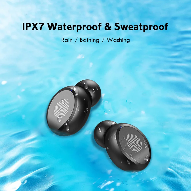 

TWS Wireless Headphones Sports Waterproof Earbuds Bluetooth-compatible Earphone With Microphones Touch Control 9D HiFi Headsets