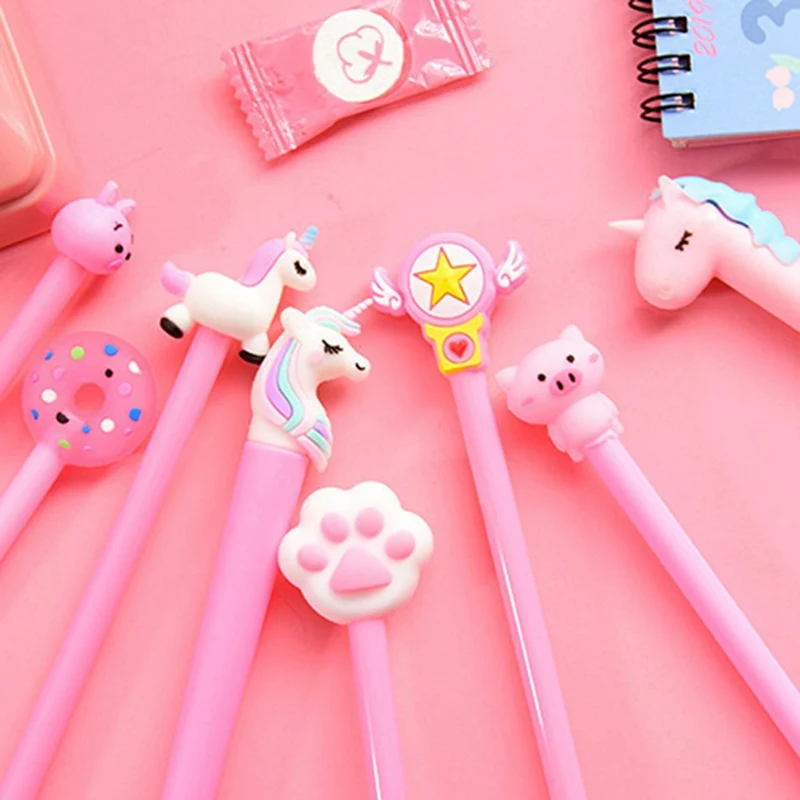 

10 pcs/set 0.5mm Gel Pen Unicorn Pen Stationery Kawaii Cartoon Animals Gel Ink Pen School Stationery Office Suppliers Kids Gifts