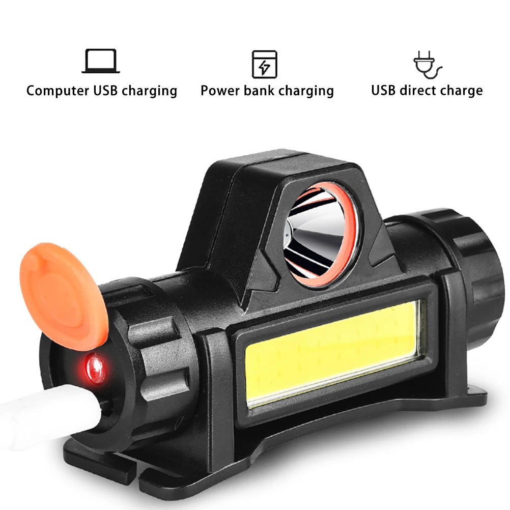

Mini LED Headlight USB Rechargeable Adjustable Waterproof Lightweight COB Head Lamp for Mountain Climbing Fishing Out Door Use