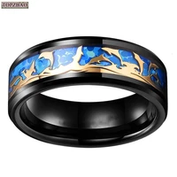 topzbao new mens ring personality trendsetter single index finger ring korean fashion tungsten gold dolphin ring designer ring