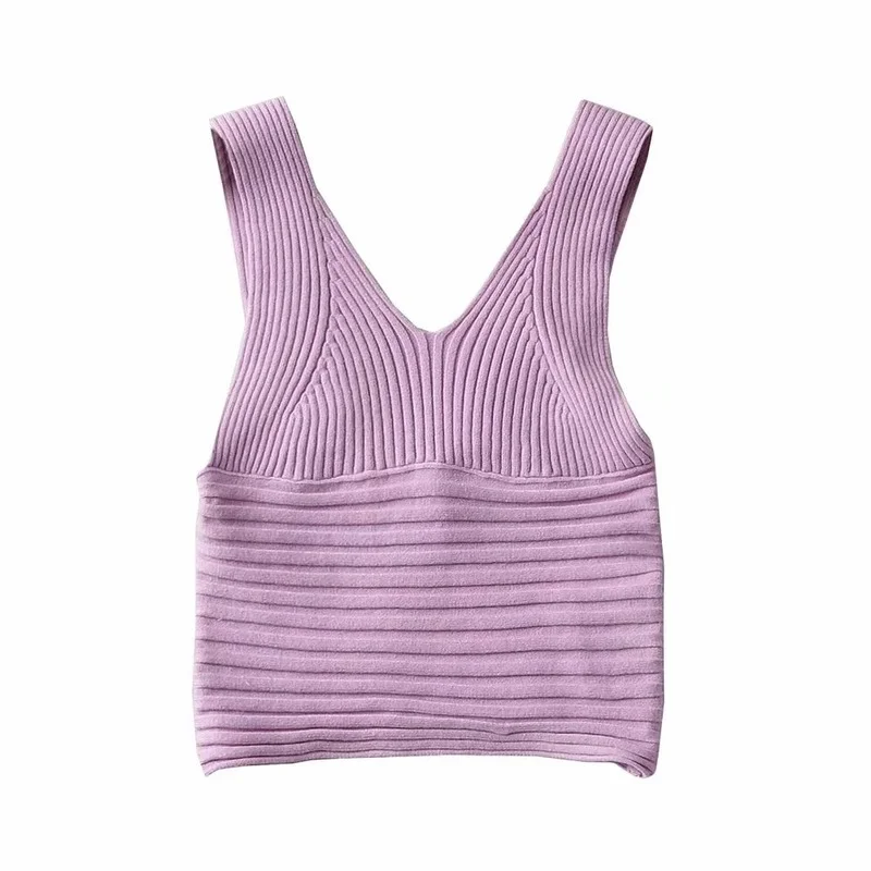 

KUSAHIKI Sexy V-neck Sleeveless Knitted Tank Tops Korean Solid Baisc Women Camis 2021 Summer New Crop Top Femme Tanks 6H769