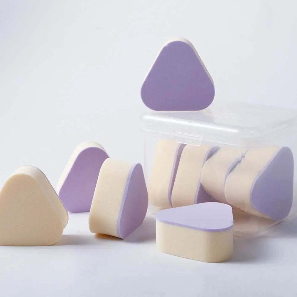 

1/4 Pcs Purple Triangle Loose Powder Puff Wet Dry Without Powder Makeup Soft Sponges Bulk Washable Beauty Cosmetics Tools
