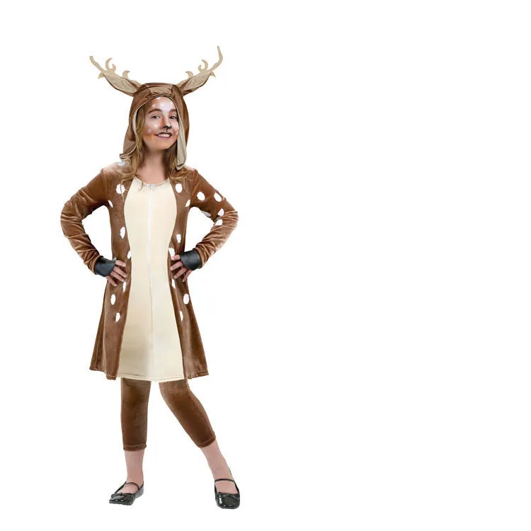 

Halloween Sexy sika deer Cosplay for Adults Kids Women Animal Slim Deer Suit Winter Jumpsuit Cosplay Costume Christmas Female
