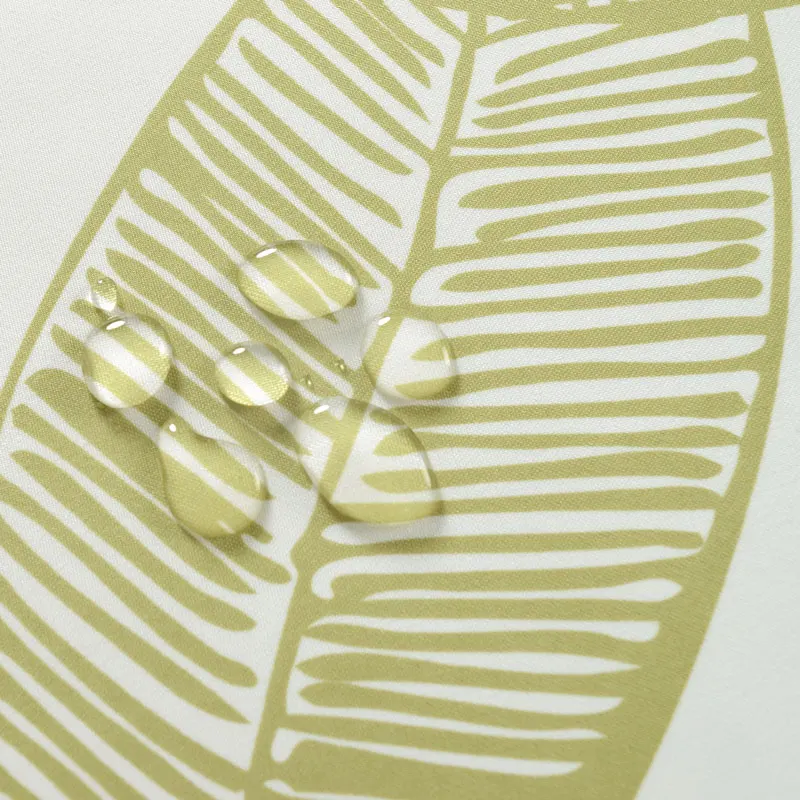 Простая элегантная занавеска для ванной комнаты с принтом зеленых растений и