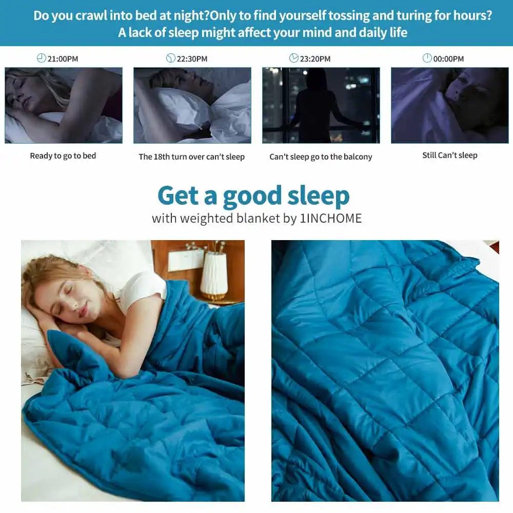 Merrrylife-Manta ponderada hecha con cuentas de vidrio, manta de gravedad para camas, presi&oacute;n corporal, c&oacute;moda, para dormir-0