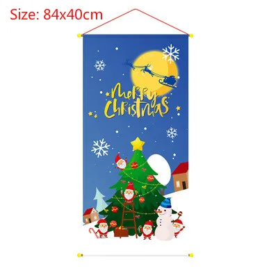 Banners C Новые рождественские украшения для дома, кухни, Скалка, фартук, висячий флаг, муфта, Настольная дорожка, наклейка, рождественские принадлежности - Цвет: Banners C