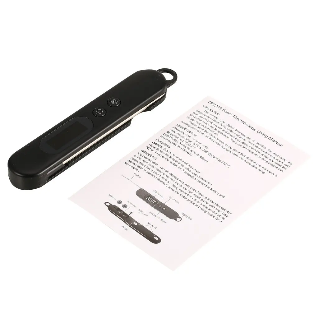 Высококачественный светодиодный складной длинный зондовый пищевой термометр