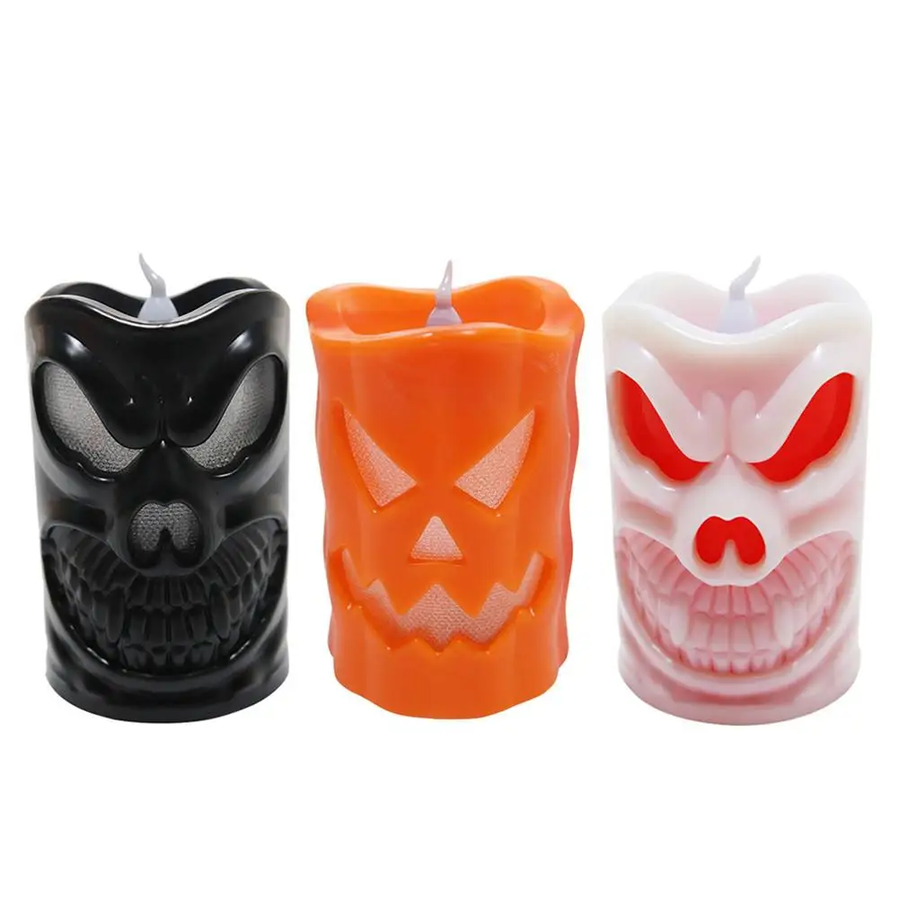 

Halloween Decoration Pumpkin Candle Lights Halloween LED Candle Light Ghost Festival Decor Props Scary Skull Light Party Decor