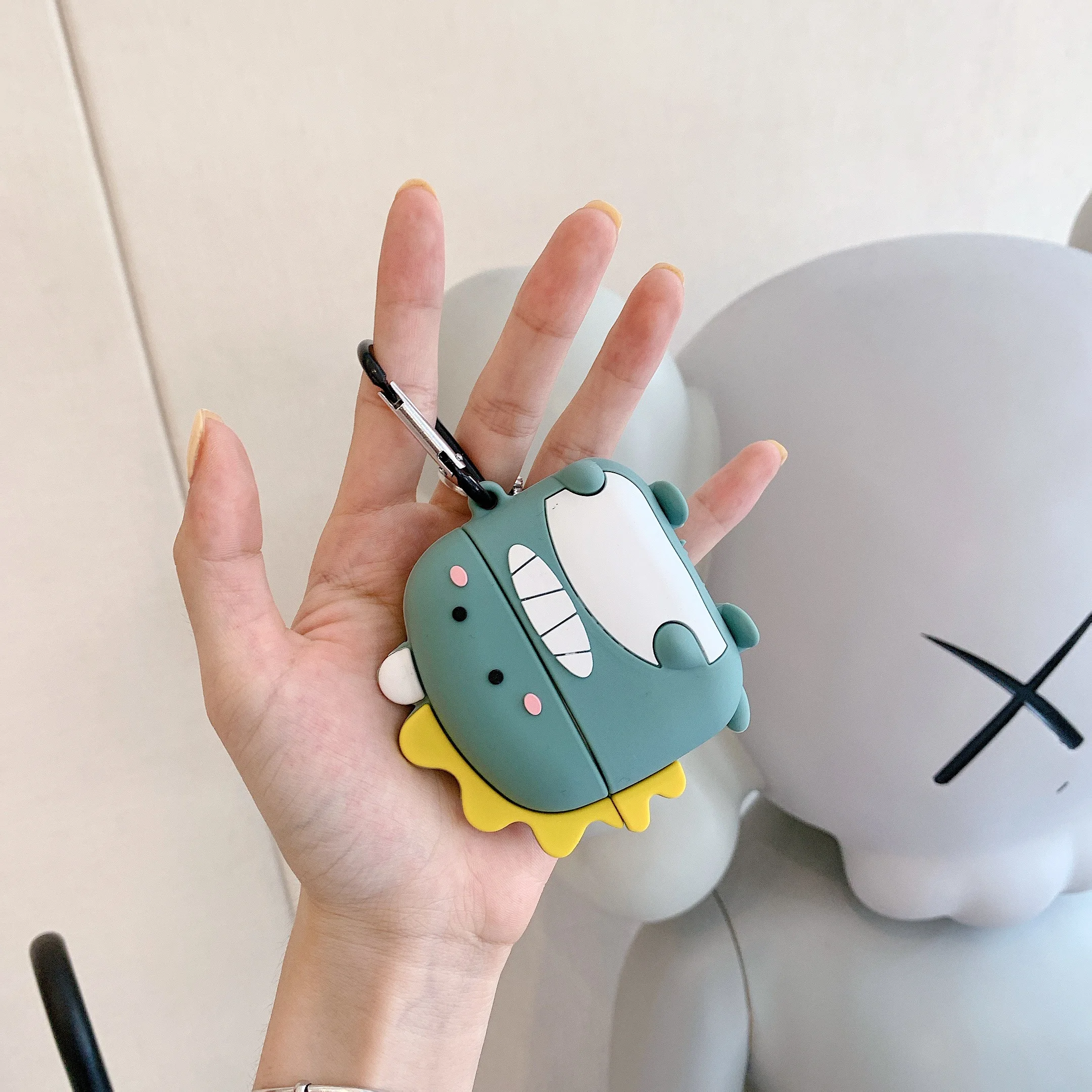 

fundas cute dinosaur Silicone Case For Oneplus Buds Case for OnePlus 8 Pro 6/7T Pro Cartoon Wireless Earphone Protection Cover