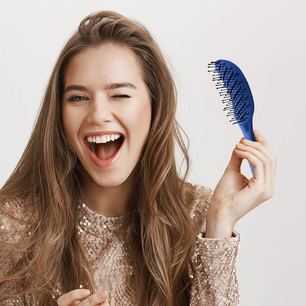 

Curved Anti-Static Hair Massage Comb Wet Dry Styling Brush for Home Salon