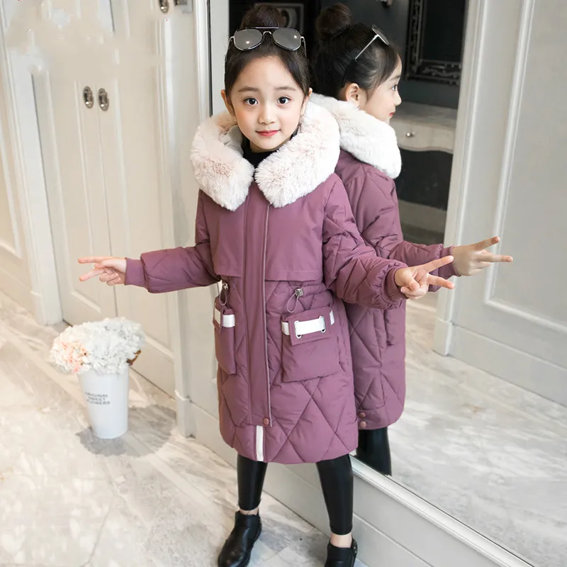 Зимняя куртка для девочек теплая плотные парки детская зимняя одежда верхняя с