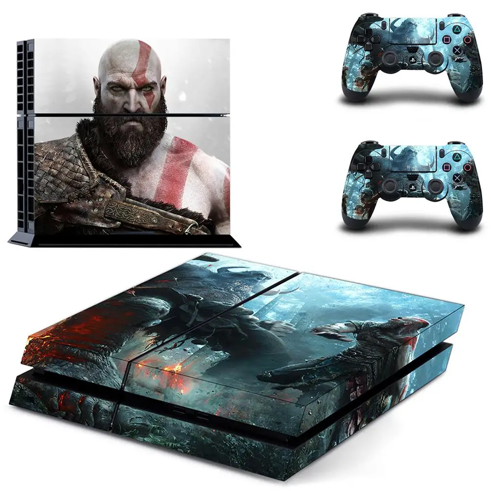 God of War 3 полноразмерные лицевые панели PS4 наклейки для PlayStation 4 консоли и