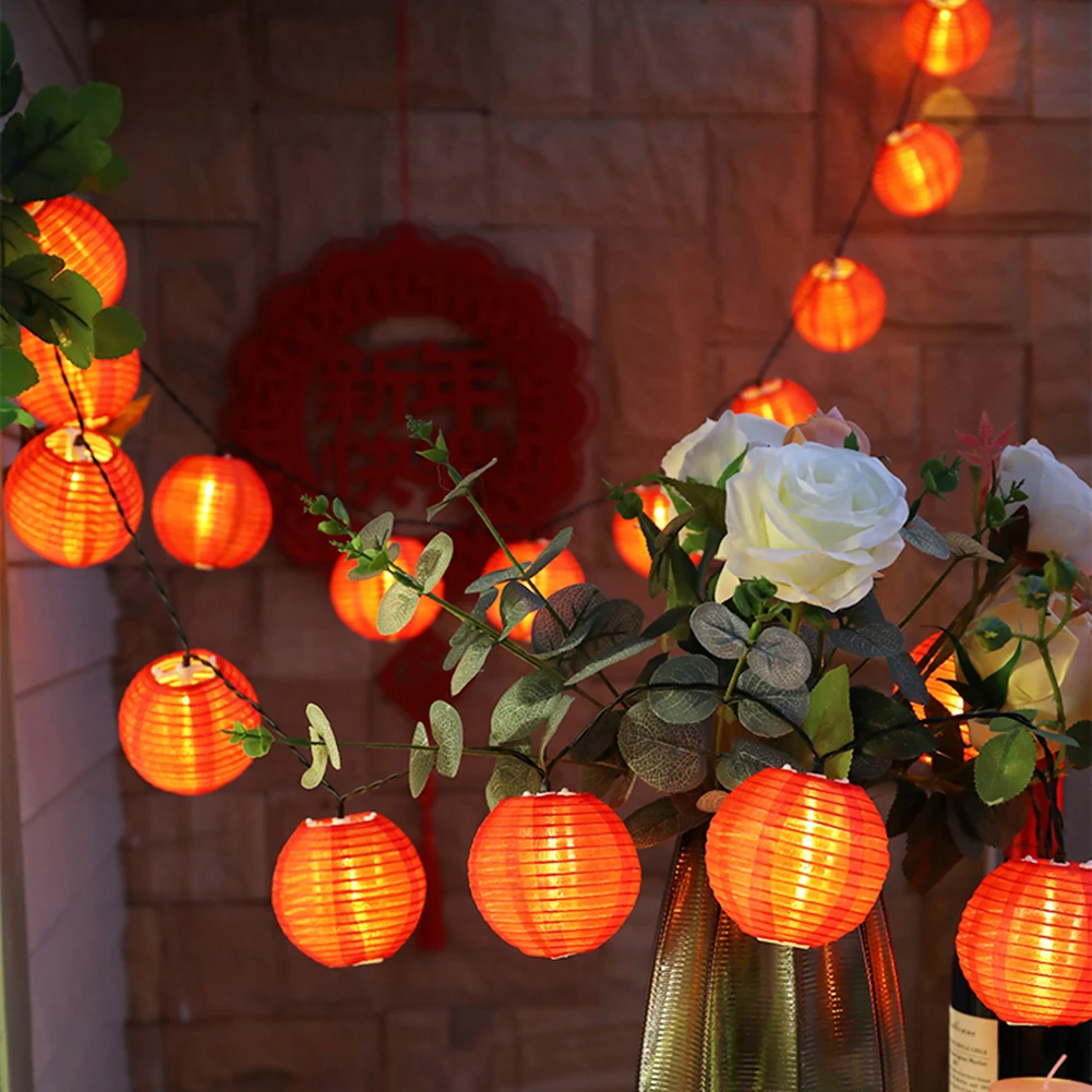 

LED Lantern String Lights New Year Decorative Lights Battery Box Outdoor Yard Festival Light for Home Wall Decoration