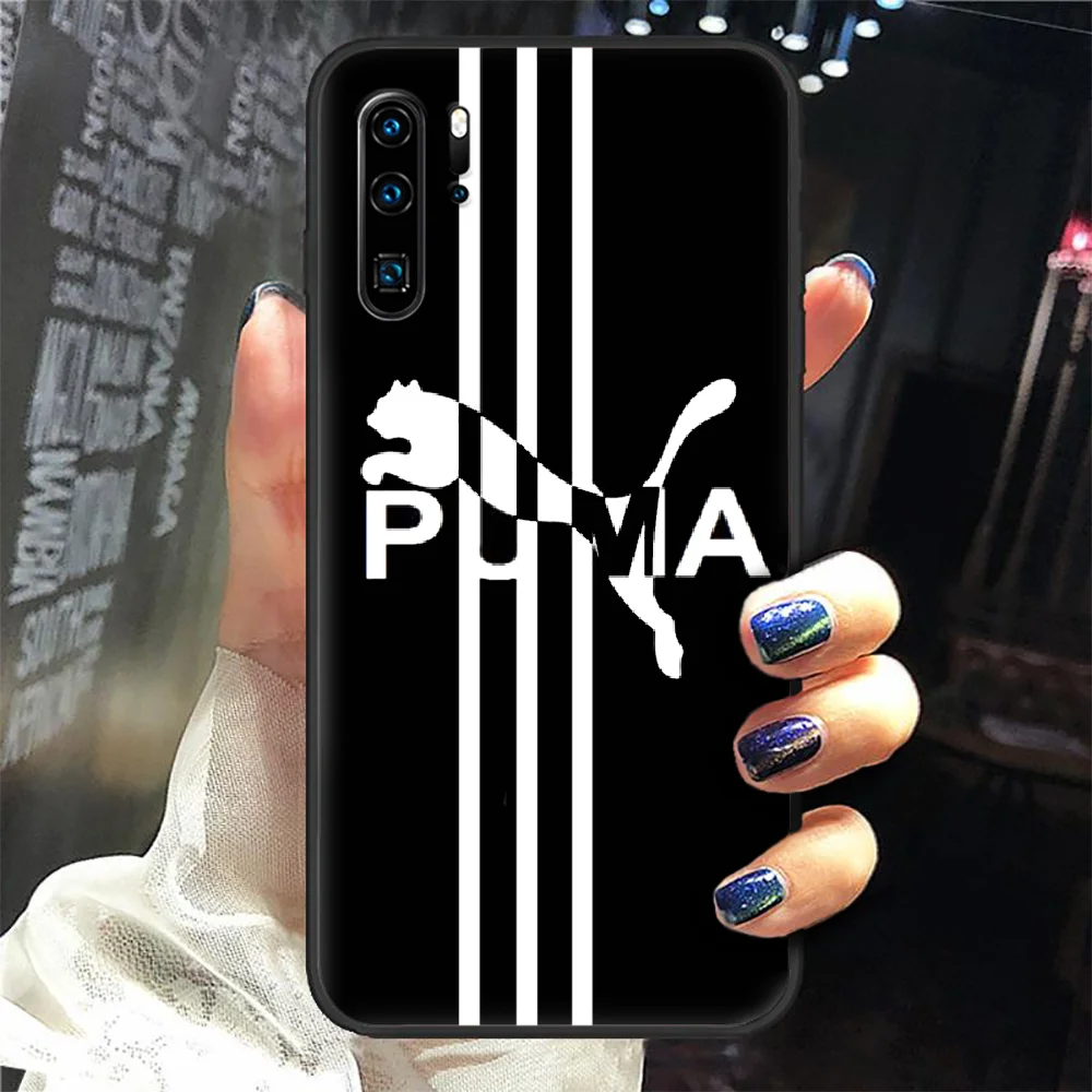

Puma Sports Brand Phone Case Cover Hull For Huawei P8 P9 P10 P20 P30 P40 Lite Pro Plus Smart Z 2019 black Funda Trend Cell