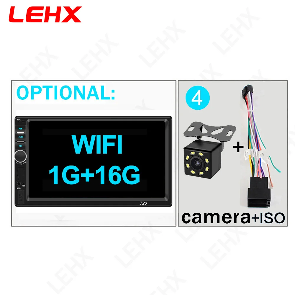 LE-726-ISO-CAM Android8.1 автомобильный Радио Мультимедиа Видео плеер 2 Din универсальный авто радио gps навигация для Volkswagen Nissan hyundai Kia toyota - Цвет: LE-726-ISO-CAM