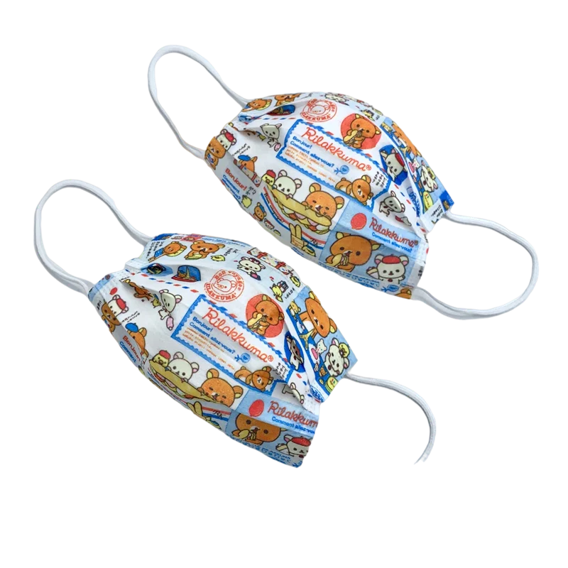 

50pcs Lovely Cute Face Mouth Mask Adult Children Disposable 3-Layer Breathable Filter Protective Mask Japanese Anime Mascarillas