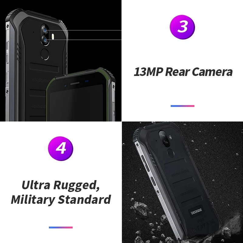 Смартфон Doogee S40 Pro MT6762D A25 4 + 64 ГБ 13 МП NFC 5 45 дюйма HD IPS Android 10 0|Смартфоны| |
