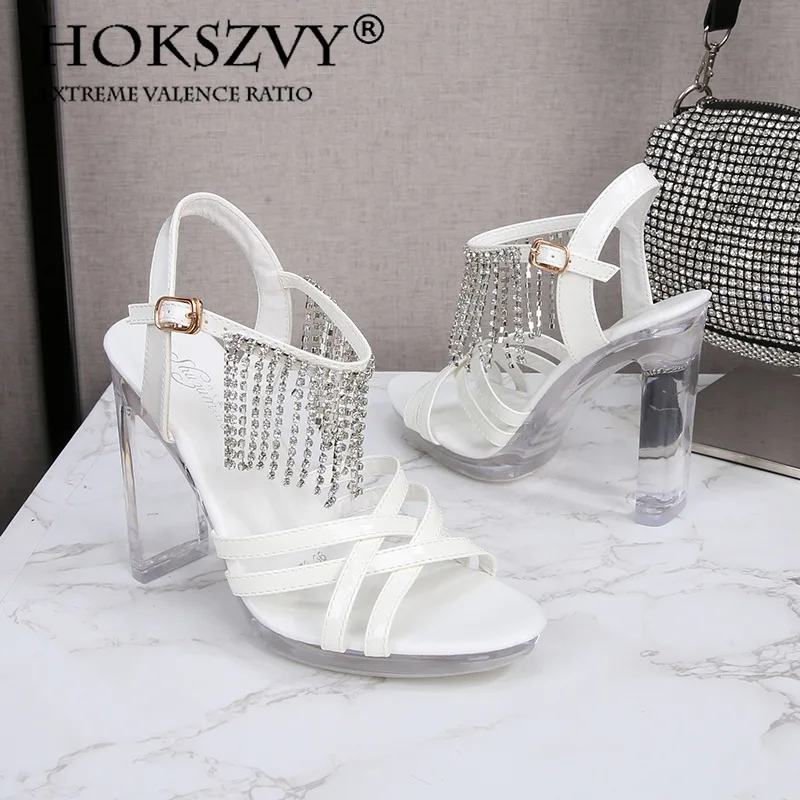 

HOKSZVY/Обувь для подиума, манекен пикантные черные босоножки на плоской платформе 11 см и высоком каблуке для женщин, летние LFD-9053-12