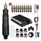 Набор для тату-машинки, мощный набор для тату, вращающийся пистолет, машинка для перманентного макияжа, профессиональная Вращающаяся ручка, набор для тату
