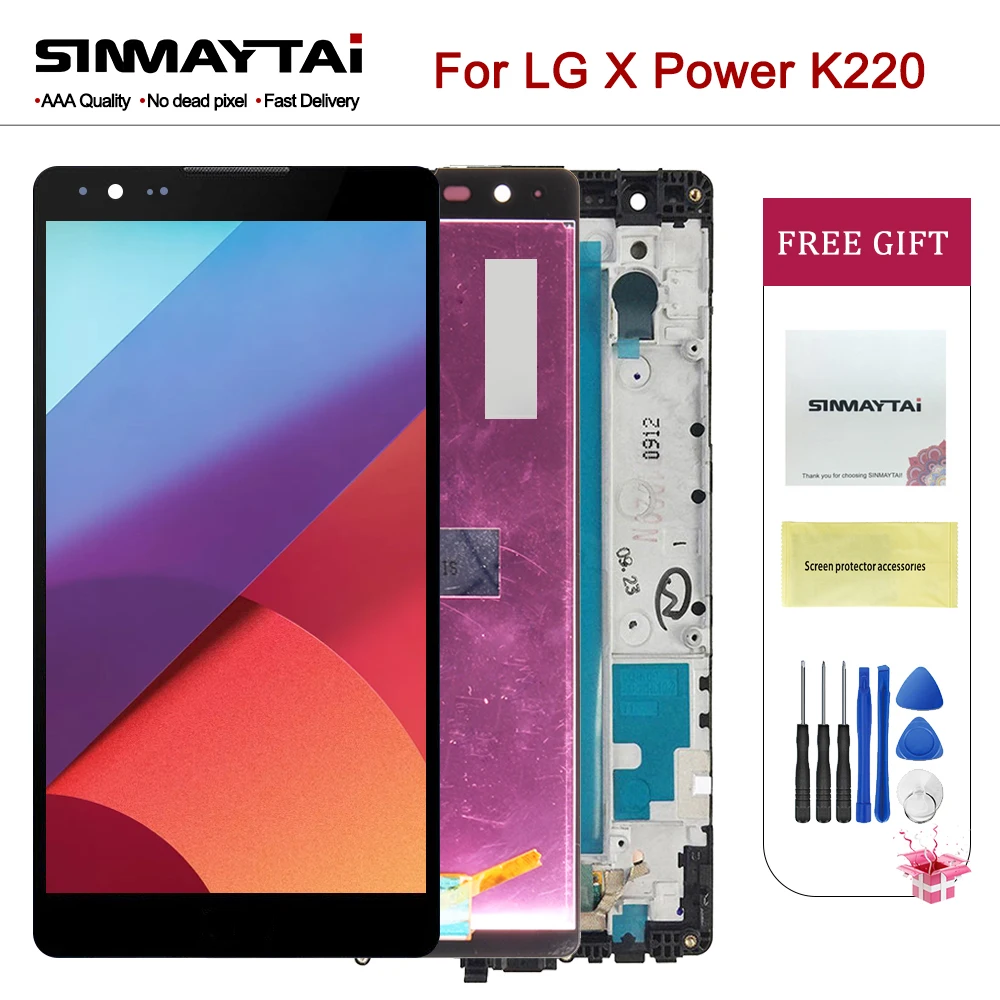 5 3 &quotчерный K220 дигитайзер для LG X Power K220DS ЖК дисплей с кодирующий преобразователь